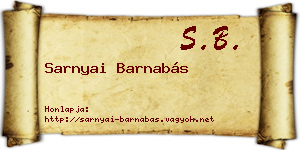 Sarnyai Barnabás névjegykártya