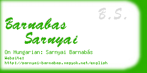 barnabas sarnyai business card