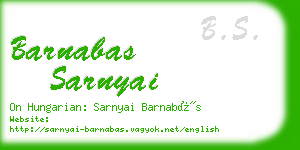 barnabas sarnyai business card